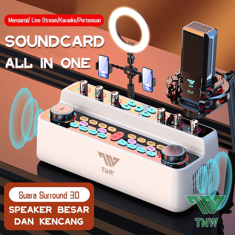 All-in-One Sound Card Audio with Wireless Speaker & Microphone